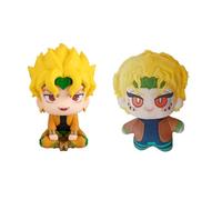 Ximman 2pcs Dio Brando Mini Figure Combo Anime JJBA Statua Dio Brando Guarda Figura Ripiena 10 cm PVC Cartoon Modello Scrivania Decor Carino Anime Regalo per i fan