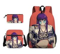 Ximman 3 pz Anime Frieren Zaino Cartone animato 3D Felce Borsa a tracolla con astuccio übel Borsa a tracolla Forniture scolastiche per ragazzi, Tipo 5, 30*13*40cm, Zaini