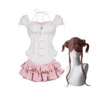 Ximman Costume cosplay Komatsu Nana Anime Komatsu Nana personaggio uniforme in vita top rosa gonna corta giochi di ruolo abiti per Halloween Natale carnevale feste uniformi set completo