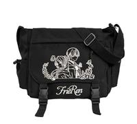 Ximman Frieren Borsa a tracolla Felce Borsa a tracolla Frieren Anime Merch Canvas Zaino Borsa Studente Stagione Studente Grande Capacità Casual Tote Bags Regalo di Compleanno, Nero , 32*26cm