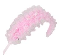 XINAJUND Cerchietto in pizzo con delicata rosetta per Halloween e occasioni speciali, finiture in pizzo bianco