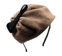 XINAJUND Cerchietto per capelli in feltro scuro con fiocco in stile retrò, per feste in costume, tempestato di fiocco, per matrimoni