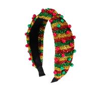 XINAJUND Elegante cerchietto per capelli annodato con paillettes, accessorio per feste natalizie