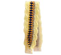 XINAJUND Fascia per capelli in maglia, regolabile, elegante, lavorata a maglia, floreale, ricamata, decorazione per capelli da indossare tutti i giorni e in viaggio