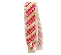 XINAJUND Fascia per capelli in maglia, regolabile, elegante, lavorata a maglia, floreale, ricamata, decorazione per capelli da indossare tutti i giorni e in viaggio