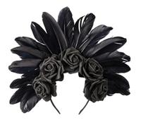 XINAJUND Fascia per capelli unica con fiore piumato, decorazione per capelli per Halloween, accessorio per feste in maschera