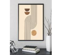 XINBAO Decorazione da parete in stile retrò, stampe artistiche con linee geometriche, stampe su tela, estetica bohémien minimalista, poster 80x140 cm con cornice
