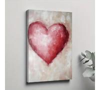 XINBAO Dipinti su tela in stile vintage con scritta Love Pink, poster su tela, per camera da letto, soggiorno, corridoio, arte murale, decorazione da parete 60x80 cm con cornice