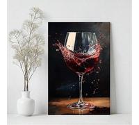 XINBAO Dipinto artistico con schizzi di vino, poster e stampe su tela a tema vino rosso, grande tela artistica da parete, per camera da letto, soggiorno, arredamento (21x30 cm/senza cornice)