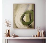 XINBAO Grande dipinto su tela con foto verde oliva, beige e nero, moderno e contemporaneo, astratto, poster su tela e poster 50x70 cm con cornice
