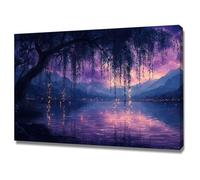 XINBAO Grande tela viola da parete, quadri viola per soggiorno, camera da letto, dipinto floreale, opere d'arte, dipinti murali in bianco e nero, 21x30 cm senza cornice