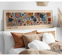 XINBAO Manifesto della mostra di Yayoi Kusama - Arte murale su tela colorata, lunga e stretta, grande dipinto orizzontale stretto. Decorazione per il letto (45x135 cm/cornice interna)