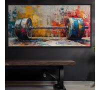XINBAO Poster motivazionali di fitness, bodybuilding, palestra, bilanciere, allenamento, tela, stampe murali, immagini, decorazioni per la casa, palestra, 70x140 cm, senza cornice