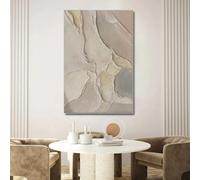 XINBAO Quadro su tela con texture 3D, dipinto a colori, decorazione per soggiorno Wabi-Sabi, quadro su tela con texture neutra, 80x120 cm, senza cornice