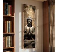 XINBAO Quadro verticale con Buddha, ideale per studio di yoga, con meditazione alta e stretta, decorazione zen e un'elegante opera d'arte spirituale (50x150 cm/senza cornice).