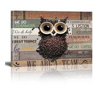 XINBAO Stampa artistica su tela con citazioni motivazionali e chicchi di caffè, Facciamo grandi cose, decorazione da parete per la casa, animali, dipinto 50x70 cm con cornice