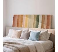 XINBAO Strisce acquerello, tela con cornice orizzontale lunga, arte murale nei toni della terra, ampia stampa panoramica minimalista, boho sopra il divano (50x150 cm/senza cornice)