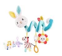 XinCDD Spirale da Passeggino e Lettino Giocattoli, Spirale di attività Passeggino Educativo Giocattolo Spirale di Peluche appesi Giocattoli (Bianco. Coniglio)