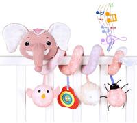 XinCDD Spirale da Passeggino e Lettino Giocattoli, Spirale di attività Passeggino Educativo Giocattolo Spirale di Peluche appesi Giocattoli (Rosa. Elefante)