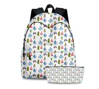 Xinchangda 2 pz My Singing Monsters Zaino Anime Astuccio 3D Stampato Grande Capacità Cartone Animato Scuola Zaino Casual per Ragazzi Ragazze Forniture scolastiche, Tipo 11, 40*30*17CM, Cartella