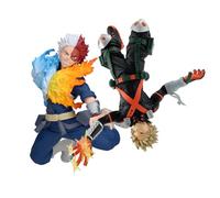 Xinchangda 2PCS MHA Todoroki Shouto Figure Statue Bakugou Katsuki Action Figure Anime Midoriya Izuku Figurine Modello 18CM PVC Posizione di combattimento Scultura da collezione Desktop Decorazione