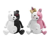 Xinchangda 2PCS Monokuma/Monomi-chan Figura 11CM Carino Seduto Anime Figurine PVC Modello Monokuma Action Figure Collezionabile Desktop Decorazione Ornamento Regalo