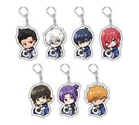 Xinchangda 7PCS Anime BLU LOCK Figura Portachiavi Pendan Personalità Minifigure Toy Bag Car Hanging Portachiavi Accessori Ciondolo Portachiavi