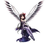 Xinchangda Akemi Homura Figure Akemi Homura Anime Figure Statue Black Wing Style PVC Modello Azione Figurine per Decorazione Desktop Anime Regalo da Collezione 25 cm