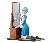 Xinchangda Anime Ayanami Rei Figura Uniforme Scuola Stile Inginocchiarsi di fronte a specchio Posa Modello PVC 25CM Anime Figurine Statua Collezionismo Desktop Auto Decor