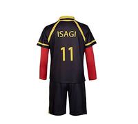Xinchangda Anime Blue Lock Costume Cosplay GermanTeam Lsagi Yoichi Calcio Cos Uniforme Nero e Rosso Calcio Jersey Adulti Completo Tuta, N. 11., M