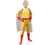 Xinchangda Anime One Punch Man Saitama Cosplay Costume Full Set Halloween Carnevale Show Supereroe Gioco di ruolo Body Tuta Tuta da Uomo, XCD230714001LQ