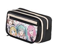 Xinchangda Astuccio per matite a tema anime, astuccio per matite Miku, astuccio per penne di grande capacità, astuccio per cancelleria per studenti, Nero 5, 21* 8*13cm, Astuccio