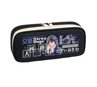 Xinchangda Astuccio per matite anime Nakahara Chuuya Astuccio per penne di grande capacità Borsa per cancelleria per studenti, forniture per studenti Cancelleria per il ritorno a scuola, Nero 4, 22*6
