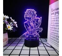 Xinchangda Bungo - Lampada a forma di cani randagi, motivo anime Dazai Osamu, luce notturna 3D, luce notturna, luce notturna, regalo creativo per Natale, compleanno, luce notturna per bambini
