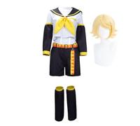 Xinchangda Costume Cosplay Completo di Kagamine Len e Rin Miku Anime Cosplay Set Completo per Halloween, Natale, Festa in Maschera
