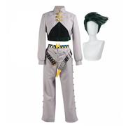 Xinchangda Costume da Kira Yoshikage per cosplay, Jodio Joestar, con pantaloni e uniformi JJBA viola, set completo da uomo con personaggi anime, Halloween e Carnevale