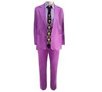 Xinchangda Costume da Kira Yoshikage per cosplay, Jodio Joestar, con pantaloni e uniformi JJBA viola, set completo da uomo con personaggi anime, Halloween e Carnevale