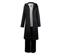 Xinchangda Eren Jaeger Costume Cosplay Anime Cosplay Outfits Survey Corps Uniforme di Nero Lungo Trench Giacca Pantaloni con Cappuccio Festa di Halloween Costume di Carnevale Set