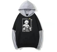 Xinchangda Felpa con cappuccio MHA, motivo anime Bakugo Katsuki con stampa 3D, felpa con cappuccio MHA a maniche lunghe con cappuccio anime