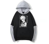 Xinchangda Felpa con cappuccio MHA, motivo anime Bakugo Katsuki con stampa 3D, felpa con cappuccio MHA a maniche lunghe con cappuccio anime