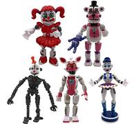 Xinchangda FNAF - Set di 6 figure da 5 notti al gioco di Freddy e Freddy luminose, rimovibili, per sorelle, orrore, con alleggerimento