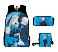 Xinchangda Gojo Satoru Set di 3 zaini Anime Geto Suguru/Fushiguro Toji Zaino Scuola Carino Studenti Zaino Fushiguro Megumi Anime, Gojo Satoru, 30*13*40cm, Anime, Casual, Sporty