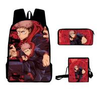 Xinchangda Gojo Satoru Set di 3 zaini Anime Geto Suguru/Fushiguro Toji Zaino Scuola Carino Studenti Zaino Fushiguro Megumi Anime, Itadori Yuji, 30*13*40cm