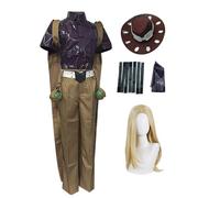 Xinchangda Gyro Zeppeli - Costume per cosplay, uniforme in pelle, set completo con cappello e accessori, per Halloween, carnevale, giochi di ruolo, per fan degli adulti