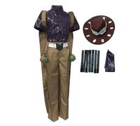 Xinchangda Gyro Zeppeli - Costume per cosplay, uniforme in pelle, set completo con cappello e accessori, per Halloween, carnevale, giochi di ruolo, per fan degli adulti
