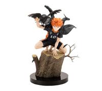 Xinchangda Haikyuu Figura di Hinata Shoyo accovacciata su un ceppo d'albero, 23 cm, statua dell'anime modello da scrivania, collezione regalo per i fan