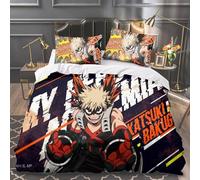 Xinchangda MHA - Set di biancheria da letto, 3 pezzi, motivo: Bakugo Katsuki/Todoroki Shouto per letto singolo, matrimoniale, king size, 2 federe e 1 copripiumino