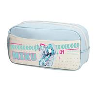 Xinchangda Miku Astuccio per matite Miku, astuccio a doppia cerniera, leggero, di grande capacità, per trucchi, cancelleria, per adolescenti, studenti delle scuole medie, Blu Tipo 2, 23 x 12 x 10CM