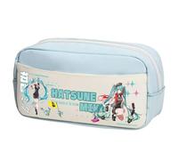 Xinchangda Miku Astuccio per matite Miku, astuccio a doppia cerniera, leggero, di grande capacità, per trucchi, cancelleria, per adolescenti, studenti delle scuole medie, Tipo blu 3, 23 x 12 x 10CM