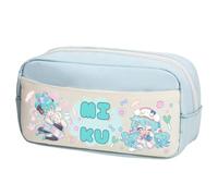 Xinchangda Miku Astuccio per matite Miku, astuccio a doppia cerniera, leggero, di grande capacità, per trucchi, cancelleria, per adolescenti, studenti delle scuole medie, Blu Tipo 1, 23 x 12 x 10CM
